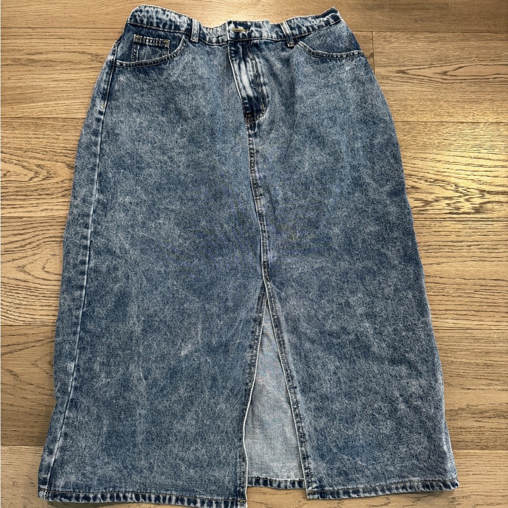 SHEIN Curve Blue Denim Skirt